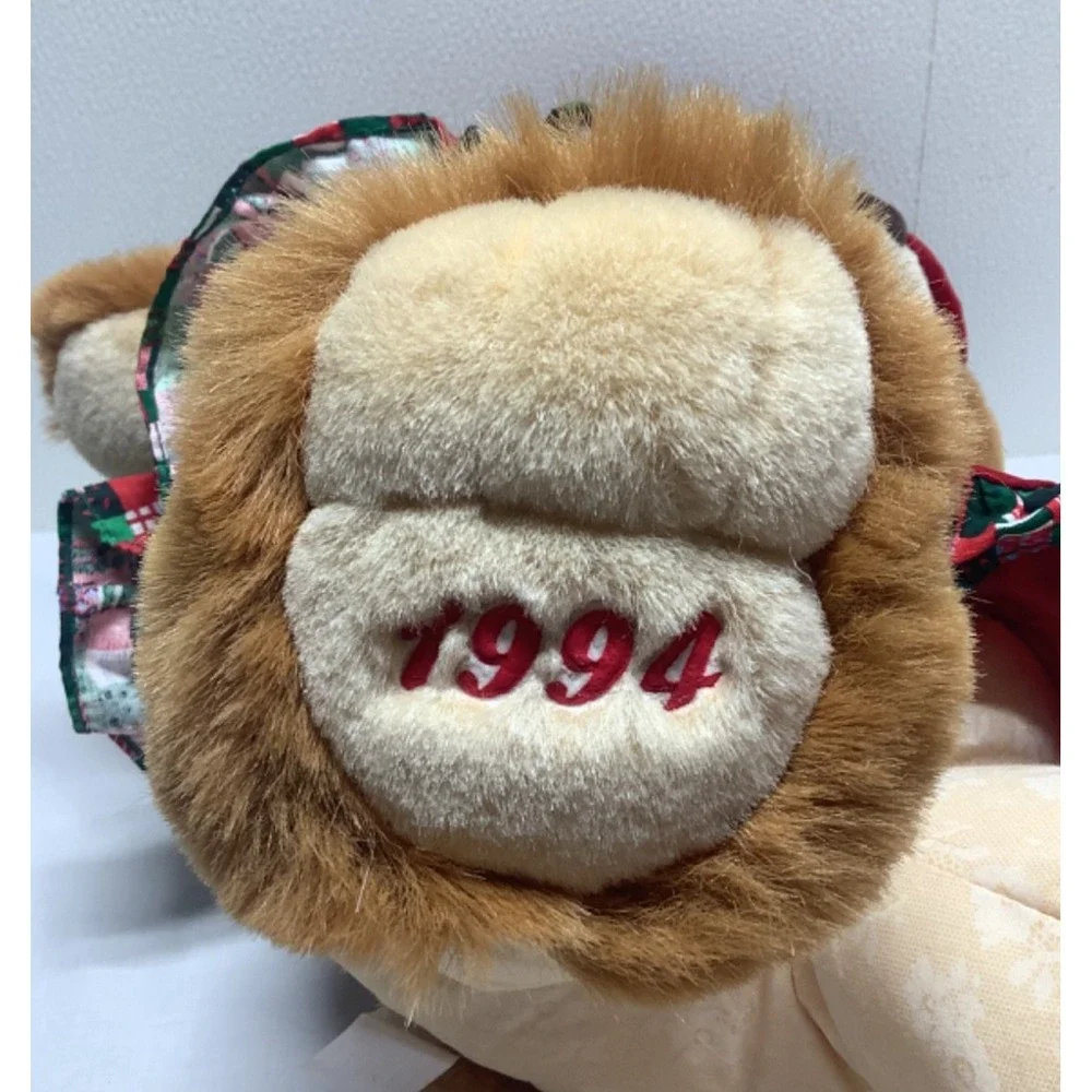 NEW VTG 1994 Teddy Bear Lane Christmas Bear Plush Kmart Stuffed Toy Red Dress